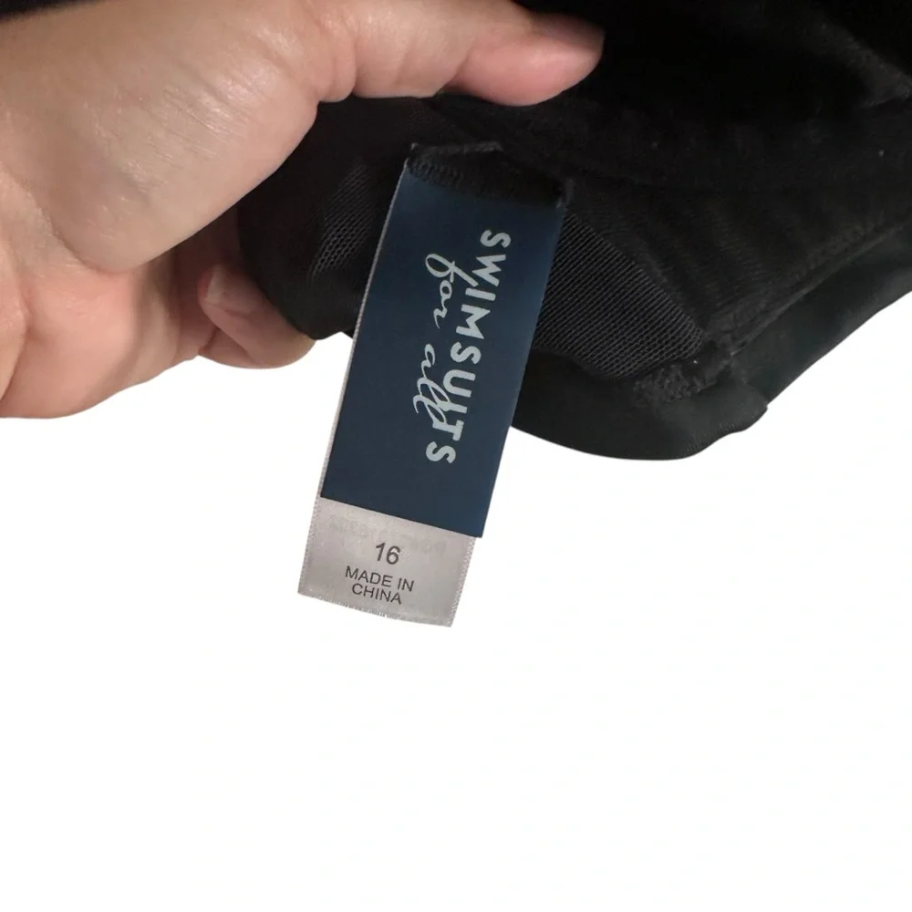 Swimsuits for All Black Bikini Top with Tie Back Size 16 - Picture 4 of 6